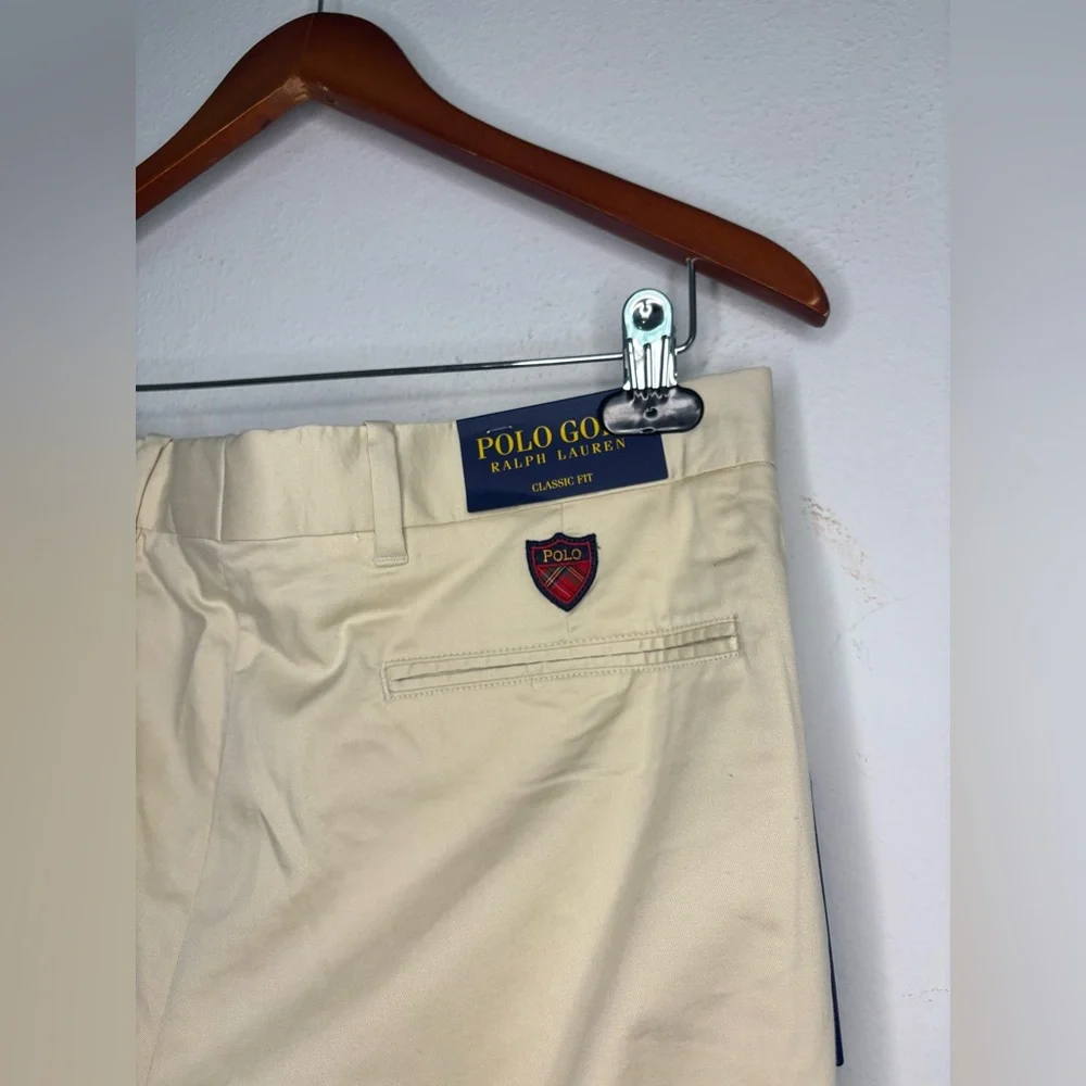 POLO RALPH LAUREN GOLF NWT BEIGE CREAM CLASSIC FIT MENS SHORTS SZ 34